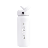 Powder Coated Water Bottle - White Straw